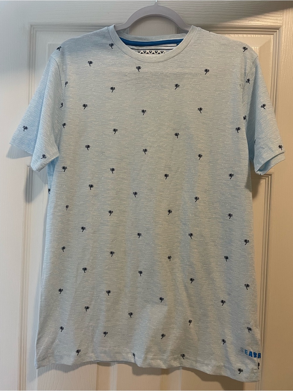 Denim & Flower Ricky Singh Designer Palm Tree Short Sleeve T-Shirt. Size S